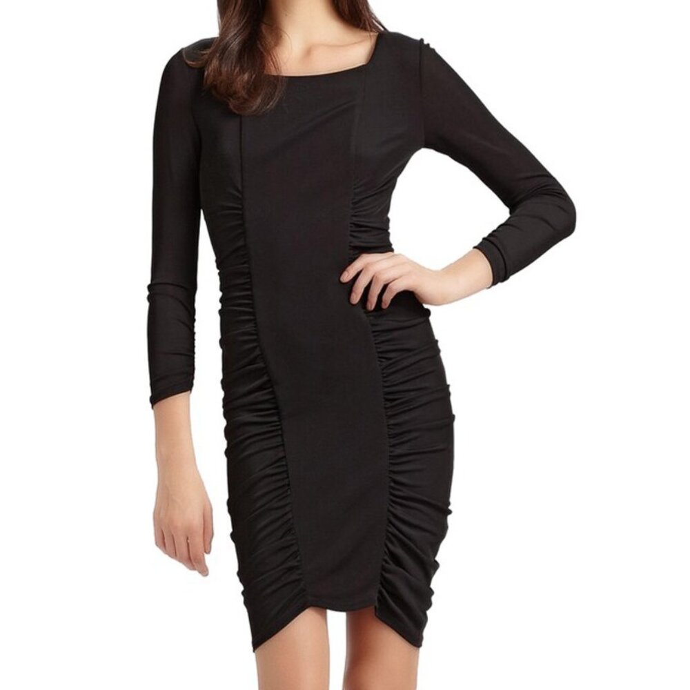 Stunning Black Ruched Dress | XS | BCBGMaxAzria